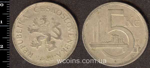 Coin Czechoslovakia 5 krone 1928