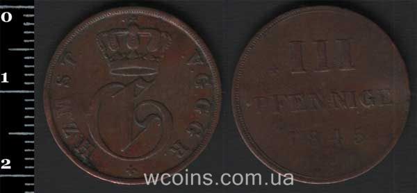 Монета Мекленбург-Стреліц 3 пфеніга 1845