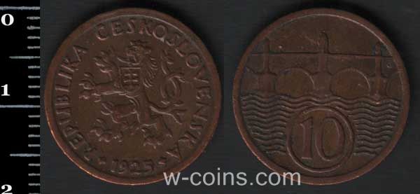Монета Чехословаччина 10 геллерів 1925