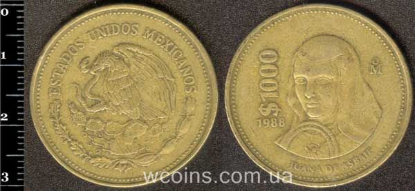 Монета Мексика 1000 песо 1988