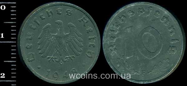 Монета Німеччина 10 пфенігів 1948