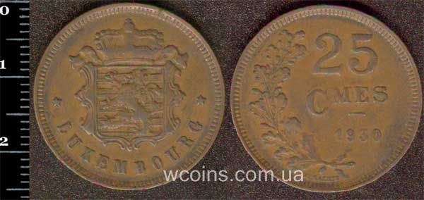 Монета Люксембург 25 сантимів 1930