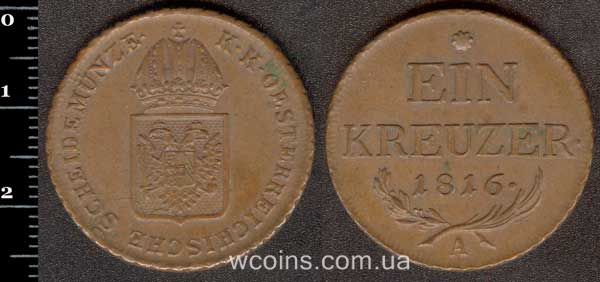 Монета Австрія 1 крейцер 1816