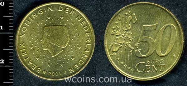 Монета Нідерланди 50 євро центів 2001