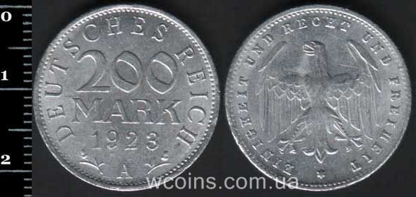 Монета Німеччина 200 марок 1923
