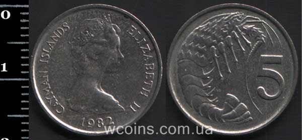 Coin Cayman Islands 5 cents 1982