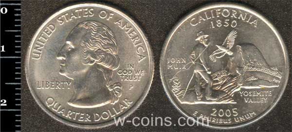 Монета США 25 центів 2005 Каліфорнія