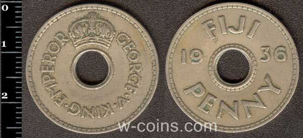 Coin Fiji 1 penny 1936