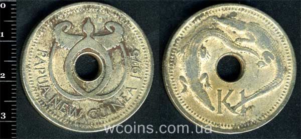 Монета Папуа-Нова Гвінея 1 кіна 1975