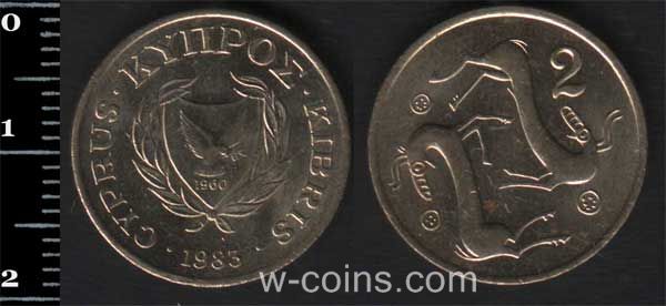 Coin Cyprus 2 cents 1983
