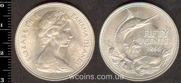 Монета Багамські острови 50 центів 1966