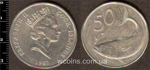 Монета Кука Острови 50 пенсів 1987