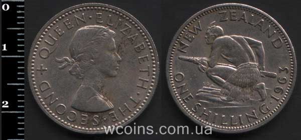 Coin New Zealand 1 shilling 1963