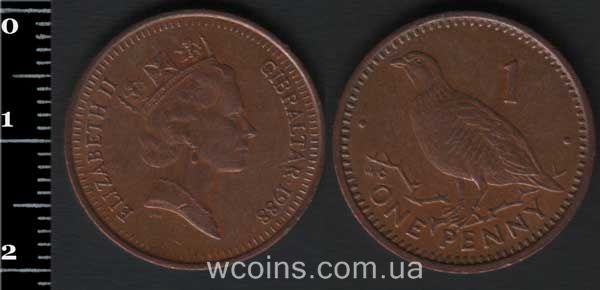 Монета Ґібралтар 1 пенні 1988