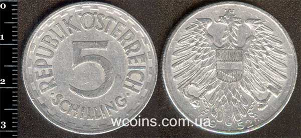 Монета Австрія 5 шилінгів 1952