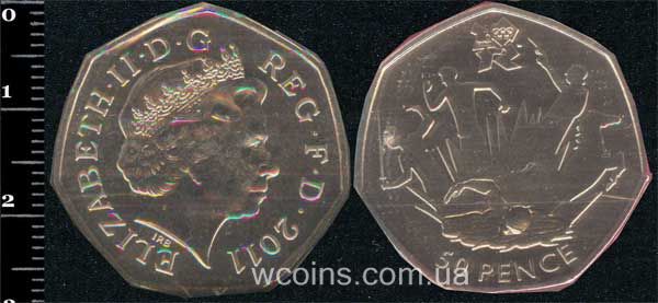 Монета Великобританія 50 пенсів 2011