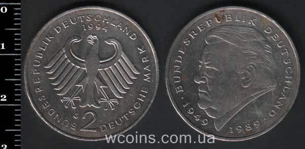 Монета Німеччина 2 марки 1994