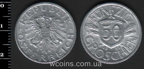 Coin Austria 50 groszy 1952