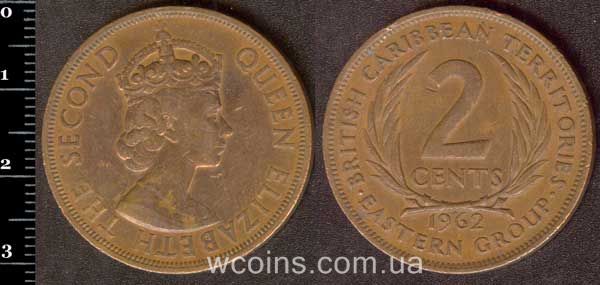 Монета Східнокарибські держави 2 цента 1962