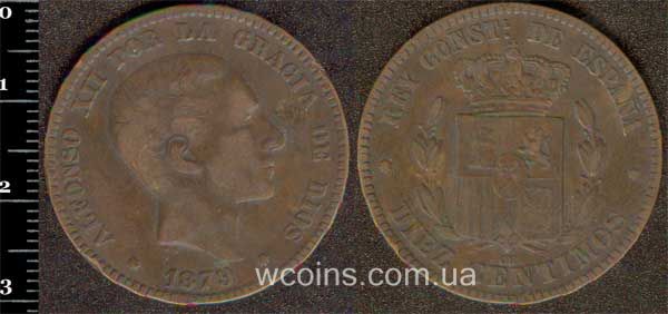 Coin Spain 10 centimes 1879