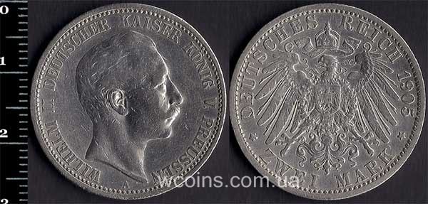 Монета Пруссія 2 марки 1905