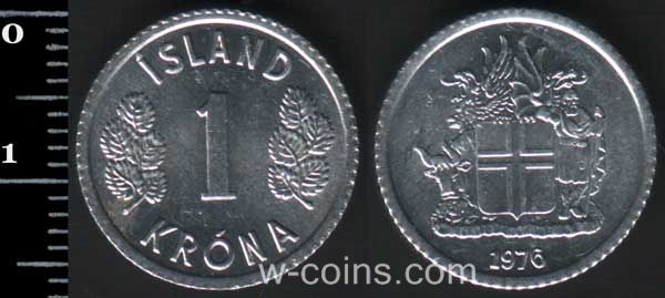 Coin Iceland 1 krone 1976