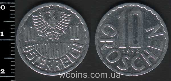 Монета Австрія 10 грошей 1993