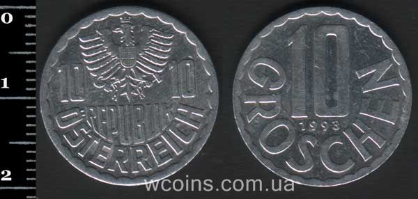 Монета Австрія 10 грошей 1993