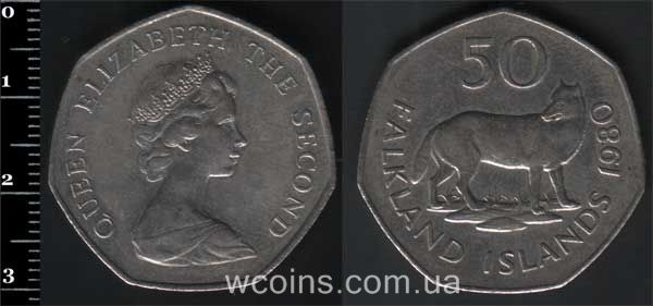 Coin Falkland Islands 50 pence 1980