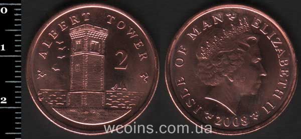 Монета Мен 2 пенса 2008