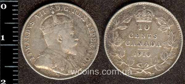 Монета Канада 10 центів 1910