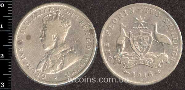 Монета Австралія 2 шилінга 1916