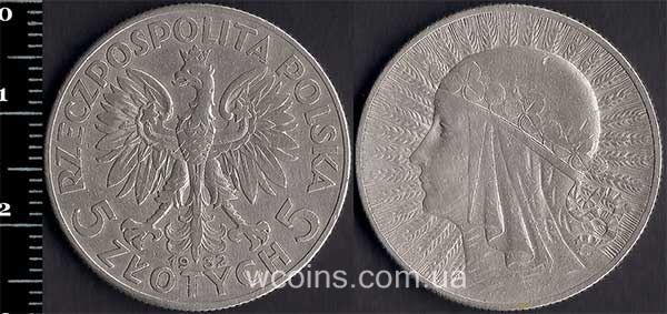 Монета Польща 5 злотих 1932