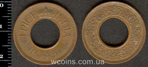 Монета Індія 1 пайс 1945