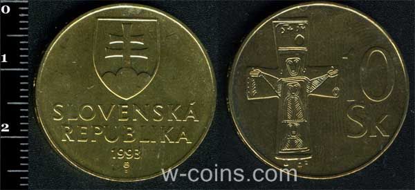 Монета Словаччина 10 крон 1993