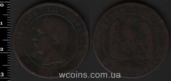 Монета Франція 10 сантимів 1855