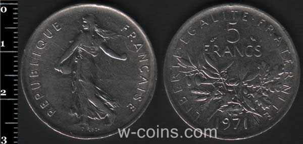 Монета Франція 5 франків 1971