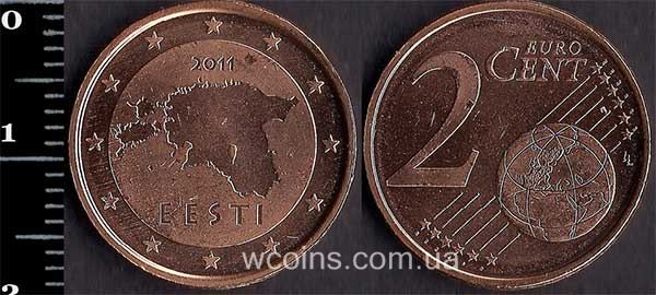 Монета Естонія 2 євроцентів 2011