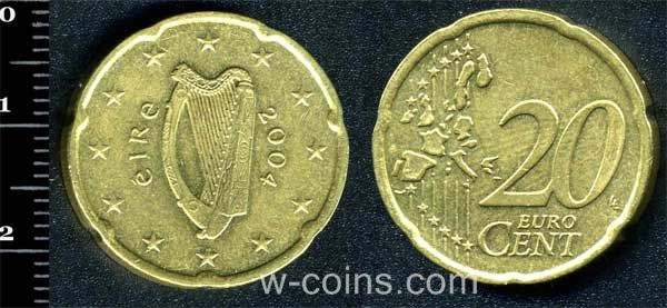 Монета Ірландія 20 євро центів 2004