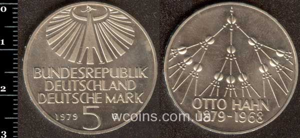 Монета Німеччина 5 марок 1979