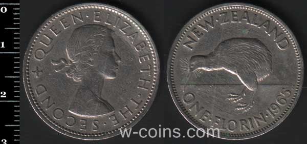 Coin New Zealand 1 florin 1965