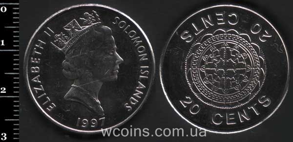 Монета Соломонові острови 20 центів 1997