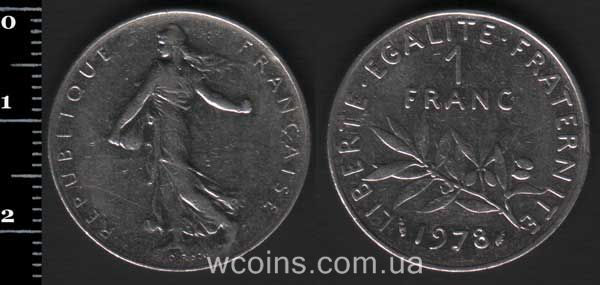 Монета Франція 1 франк 1978
