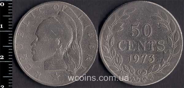 Монета Ліберія 50 центів 1973
