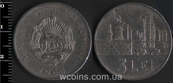 Монета Румунія 3 лея 1963