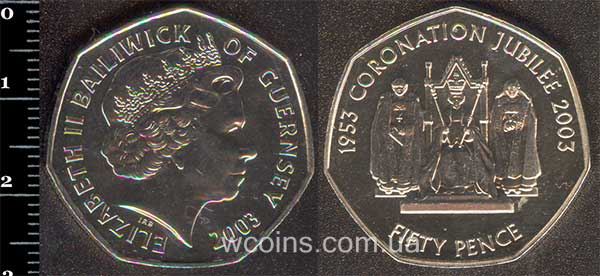 Монета Ґернсі 50 пенсів 2003