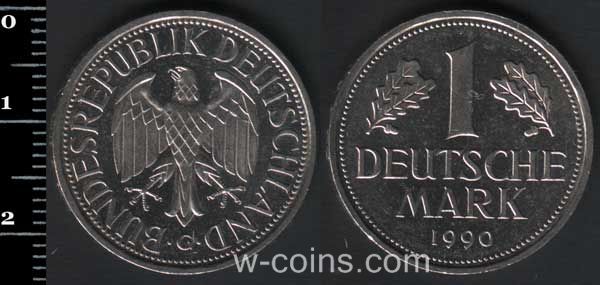 Монета Німеччина 1 марка 1990