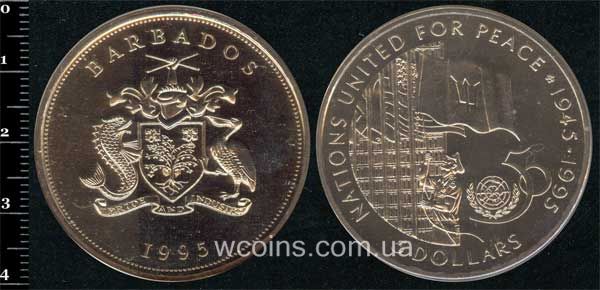 Монета Барбадос 5 доларів 1995