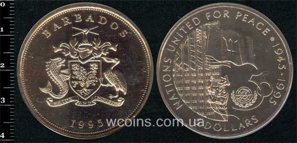 Монета Барбадос 5 доларів 1995