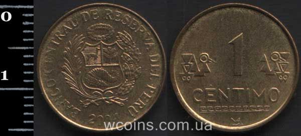 Монета Перу 1 сентим 2004